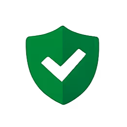 Green shield icon with a checkmark symbol inside representing security or protection.