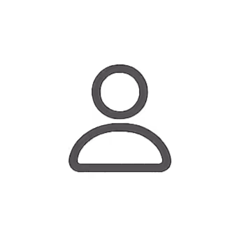 Simple gray user profile icon on black background.