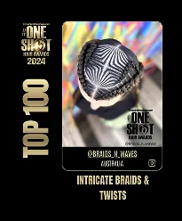 One Shot Hair Awards 2024, Top 100, Intricate Braids and Twists