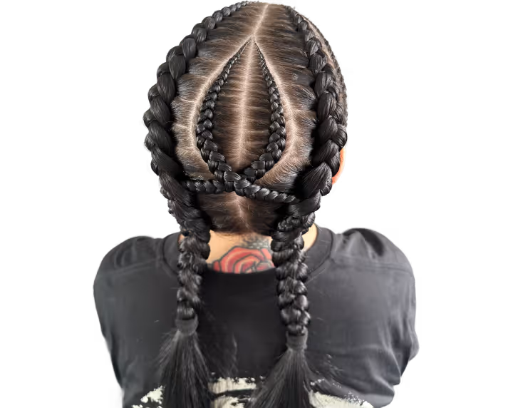 2x Braids With Design