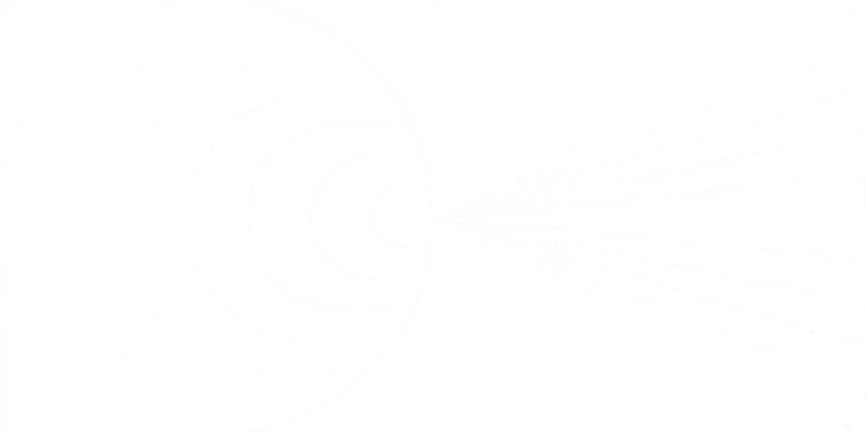Black and white geometric lines radiate from a central point symbolizing secure data collaboration.