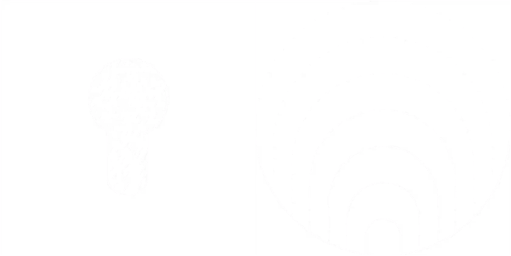 Black and white abstract design with a keyhole shape and concentric arcs, symbolizing secure data collaboration.