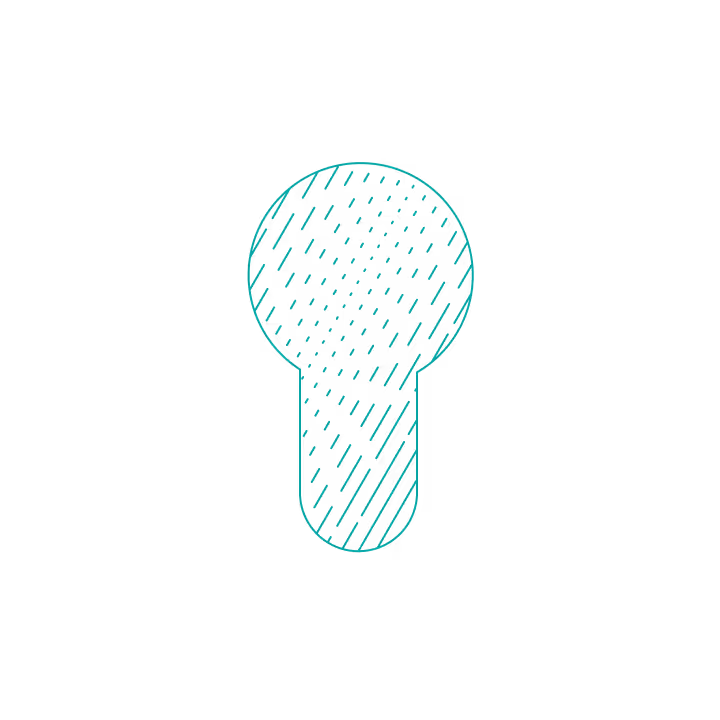 Stylized keyhole symbolizing Decentriq's secure data collaboration solutions.
