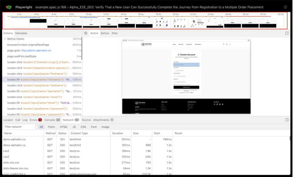 Timeline and Action Visualization