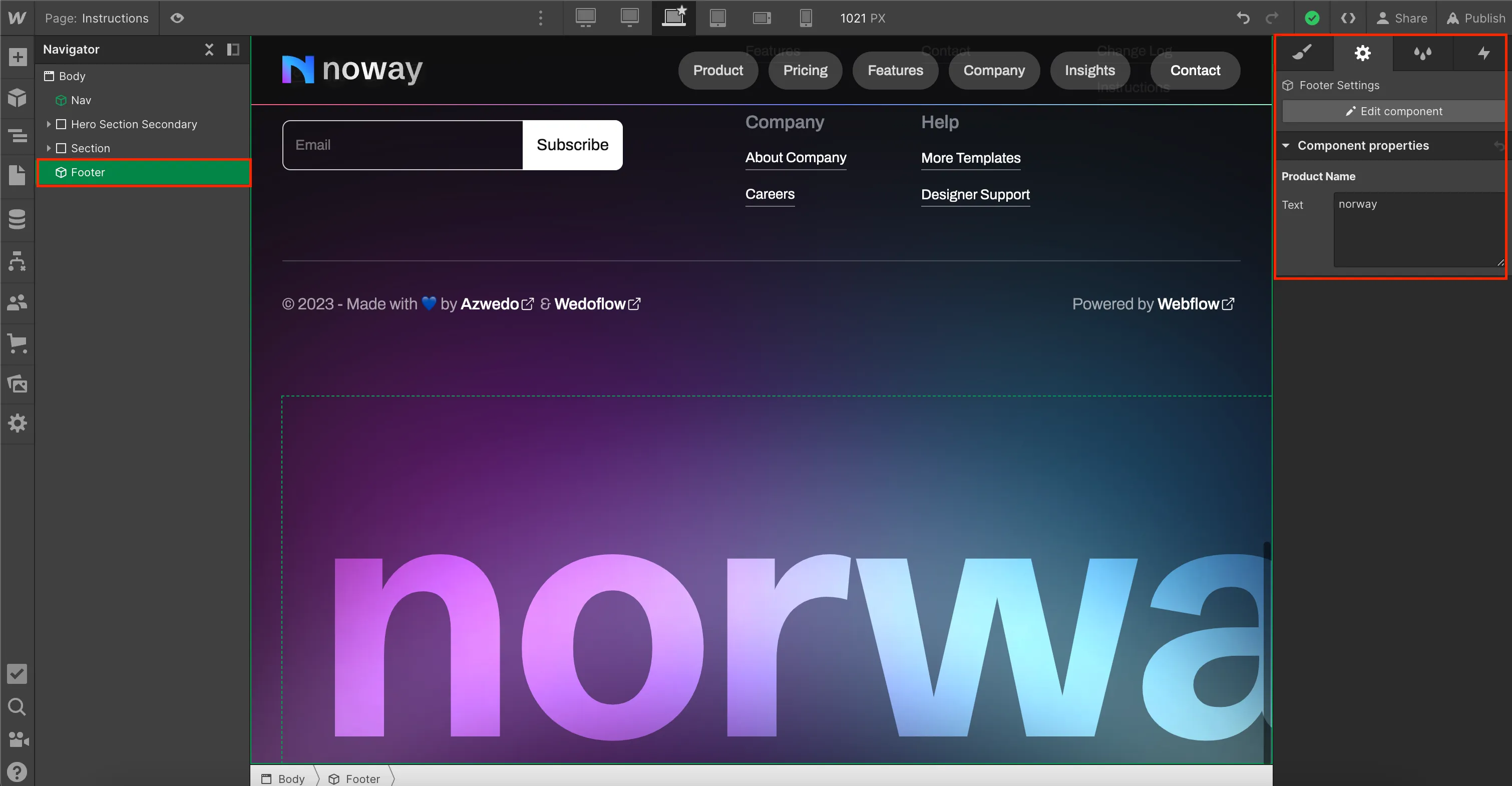 Webflow Template by Wedoflow