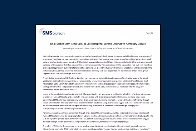 A Breakthrough in COPD Regeneration: How Small Mobile Stem (SMS) Cells Transform Lung Repair