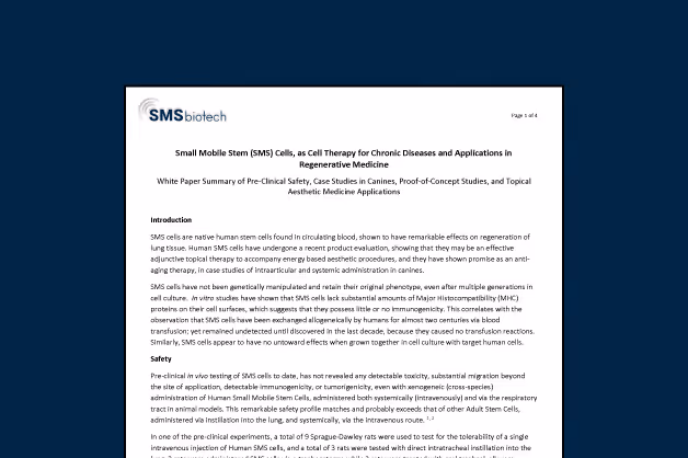 Revolutionizing Regenerative Medicine: The Potential of Small Mobile Stem (SMS) Cells