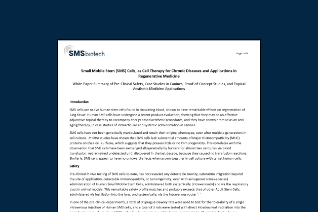 Revolutionizing Regenerative Medicine: The Potential of Small Mobile Stem (SMS) Cells