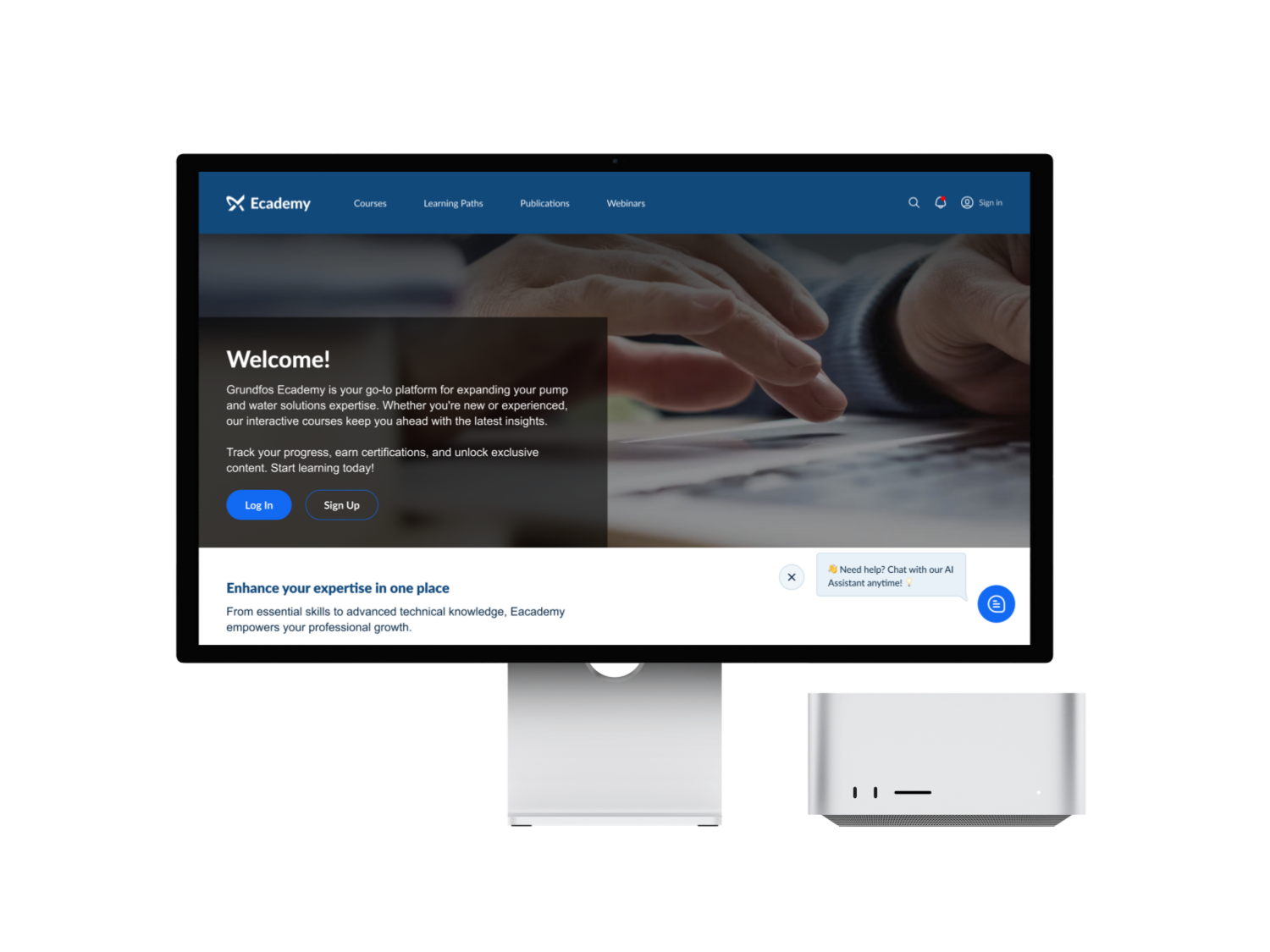 Grundofs Ecademy website mockup
