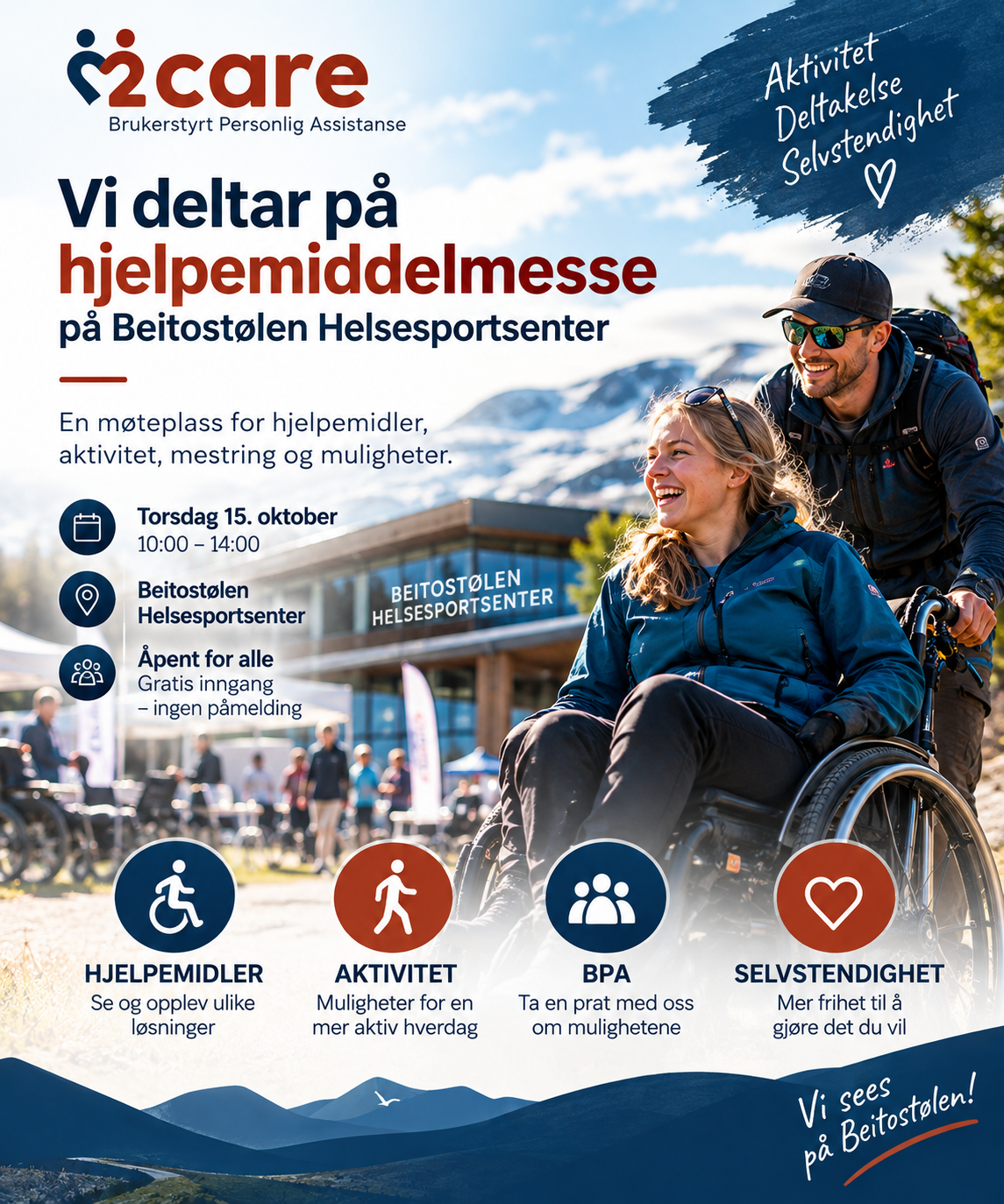 2Care BPA deltar på hjelpemiddelmesse på Beitostølen