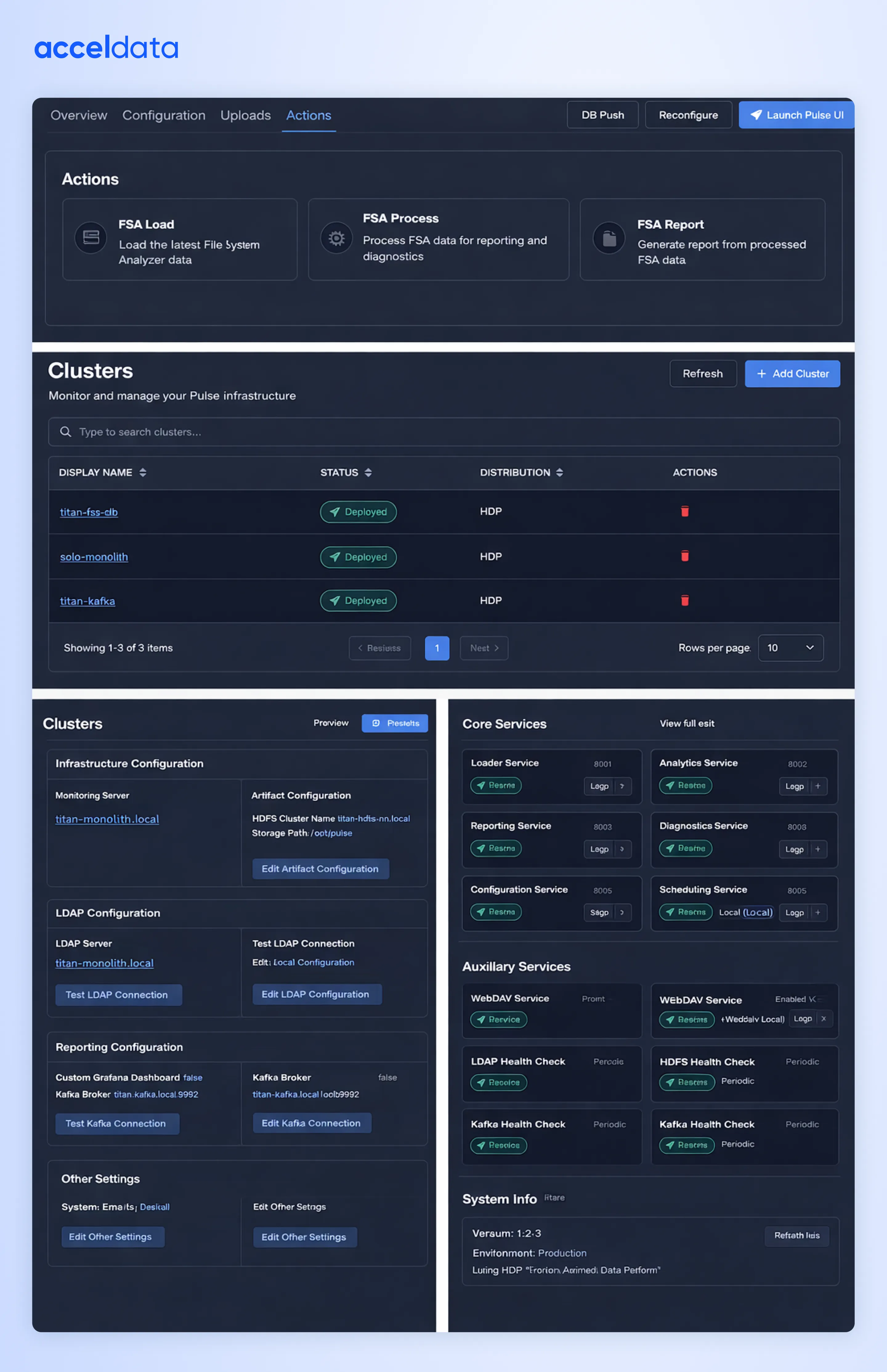 Acceldata Pulse server monitoring dashboard