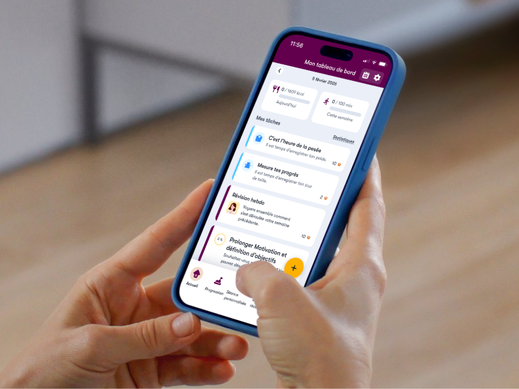 Ecran d'accueil de l'application Wellapy