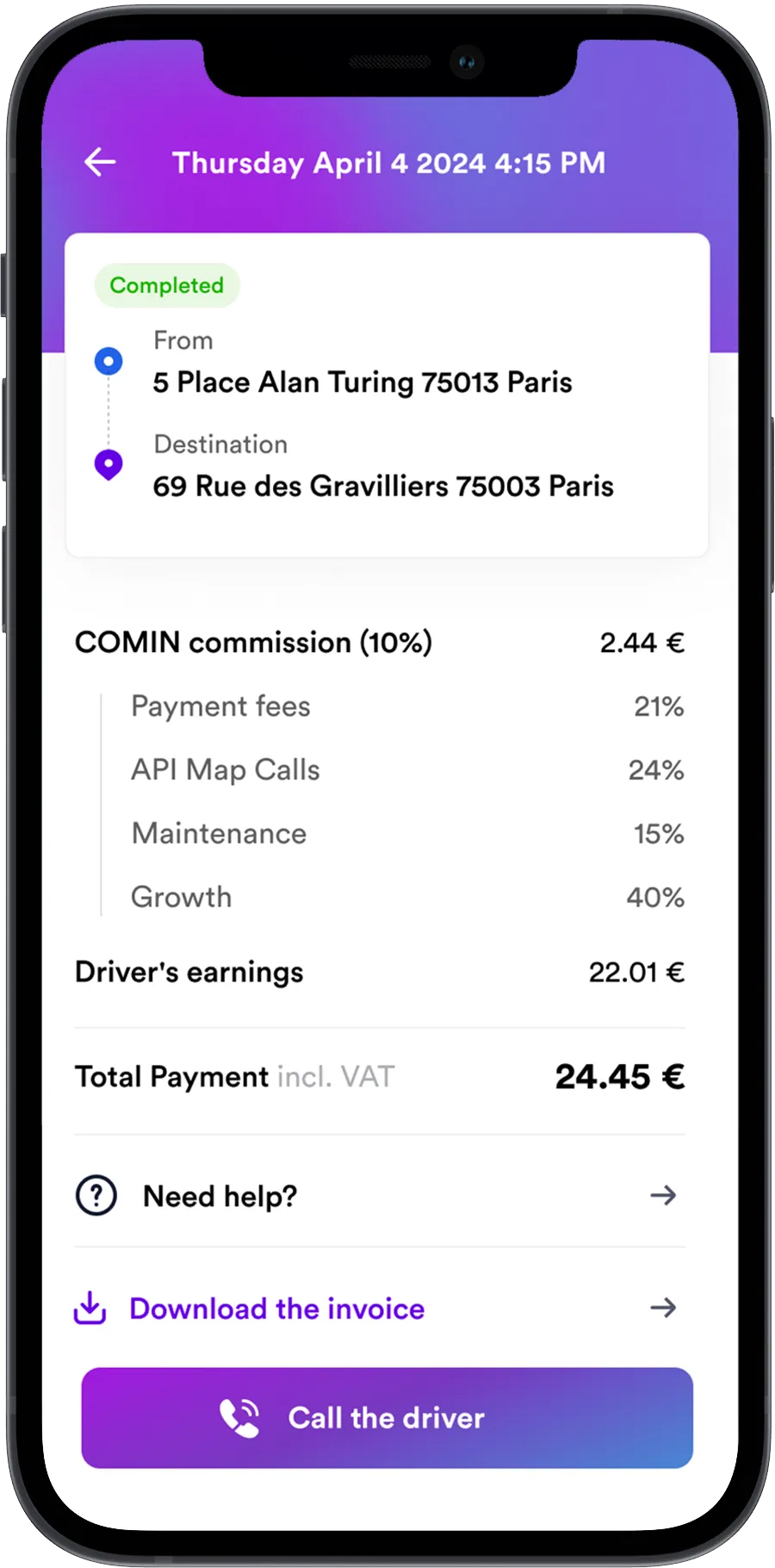 choose ride application