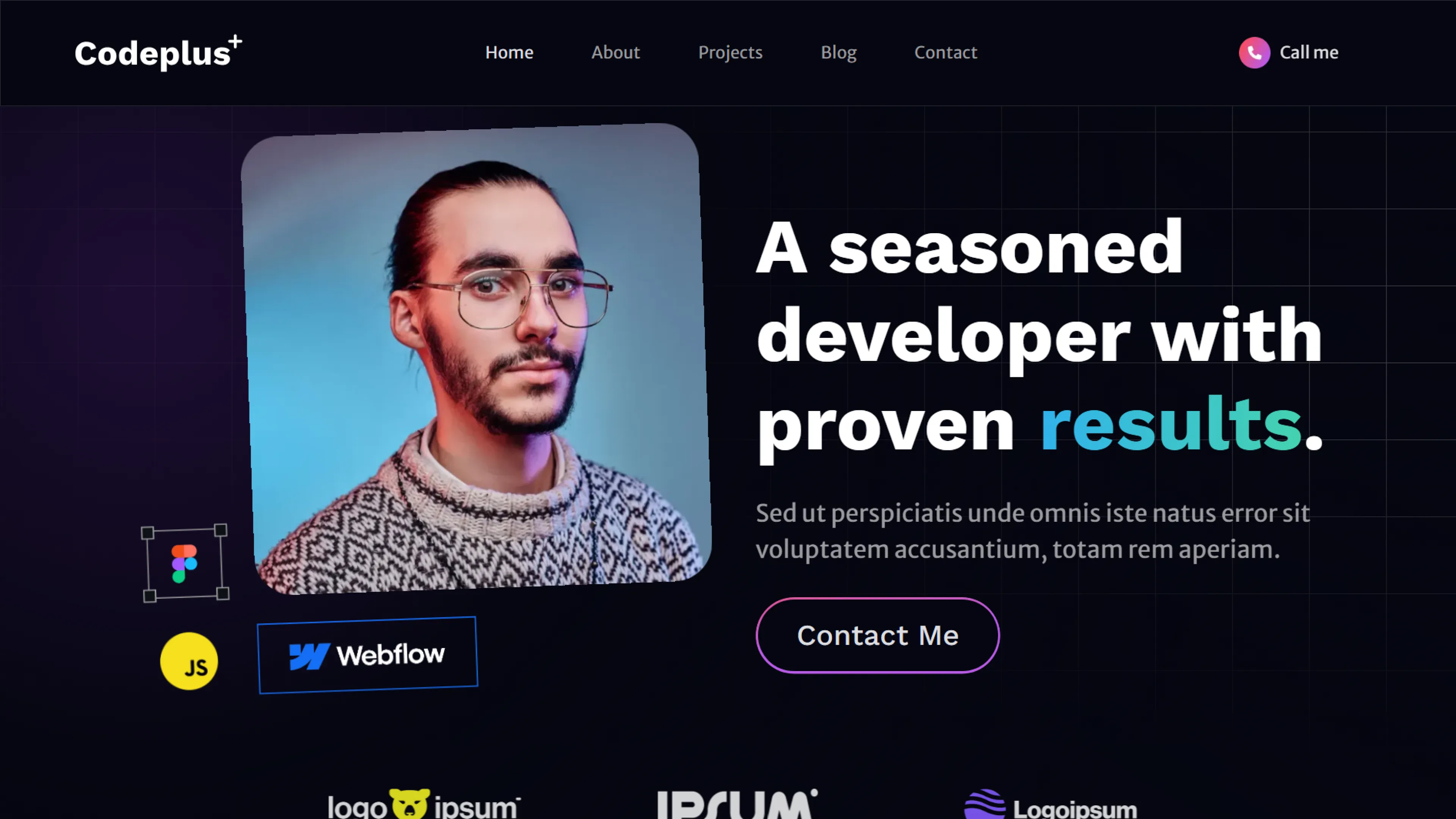 Screenshot of the Codeplus website template
