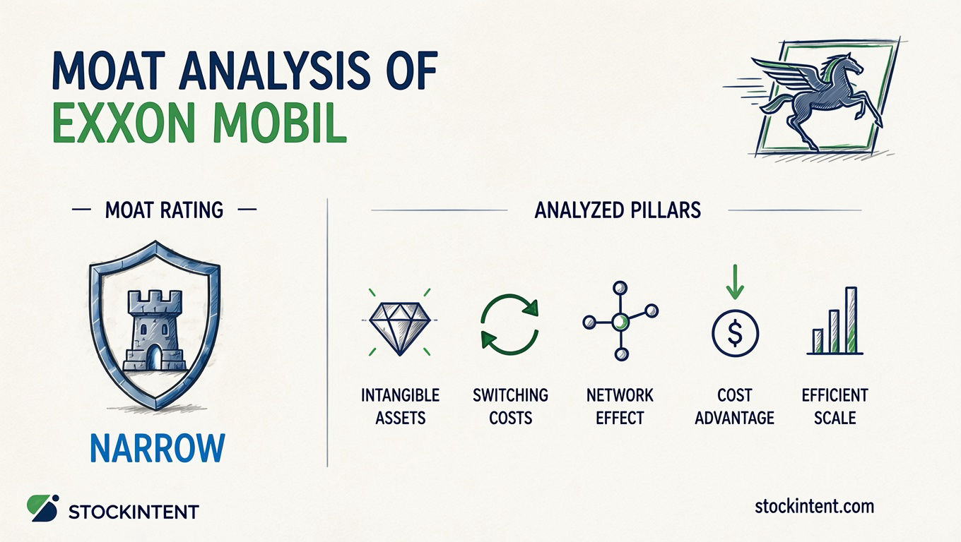 Exxon Mobil Economic Moat Analysis: Rating, Trend & Competitive Advantages