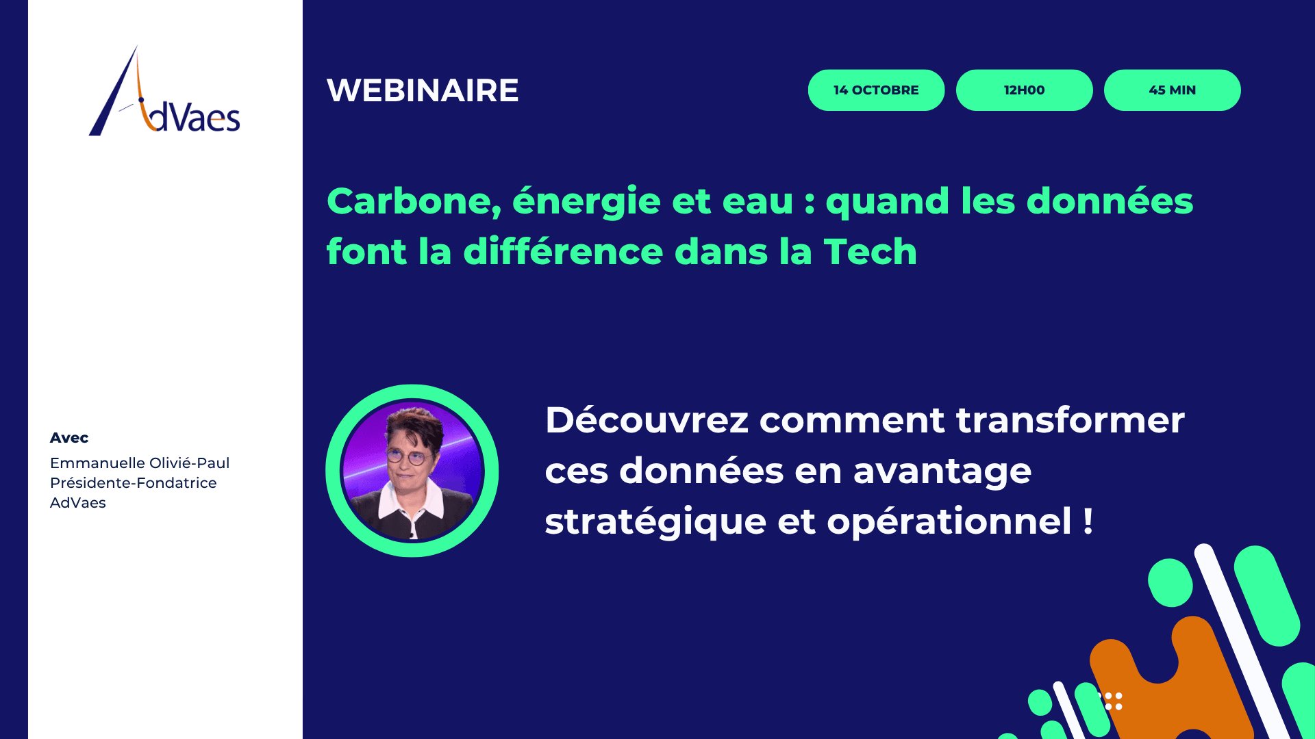 Replay du webinaire d'AdVaes "Carbone, énergie et eau : quand les données font la différence dans la Tech"