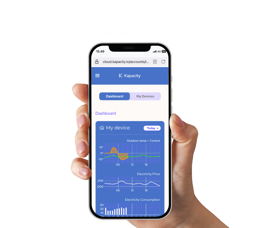 Kapacity.io Cloud dashboard mobile version