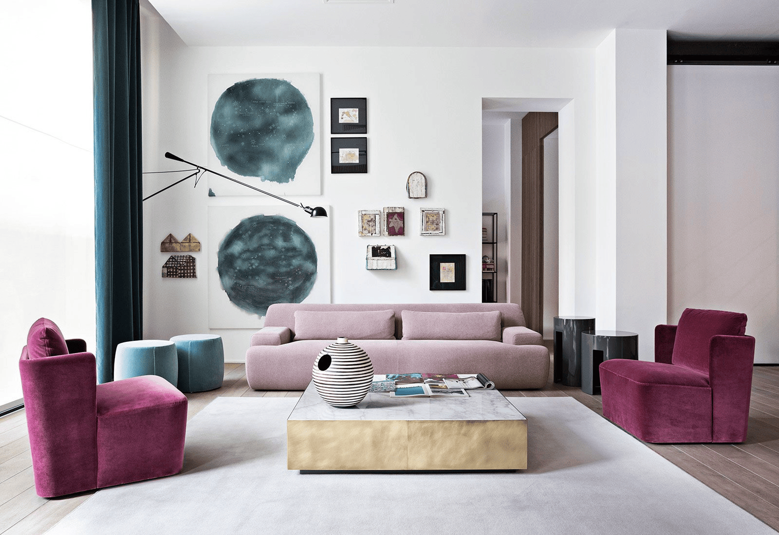 80s inspired living room