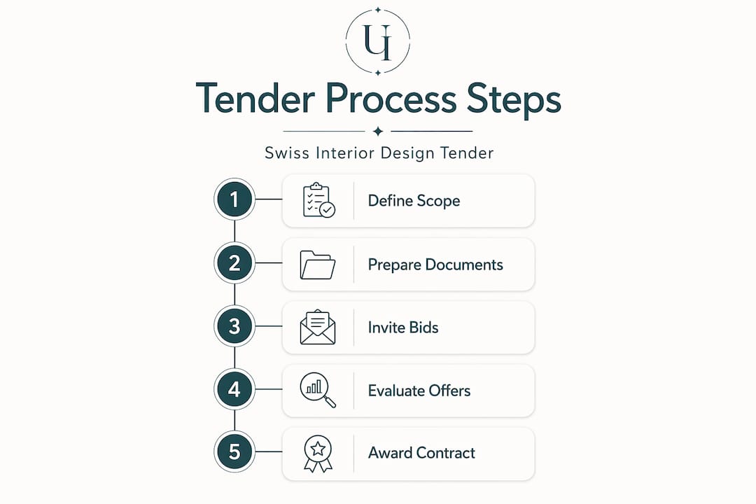 Infographic key steps Swiss tender process