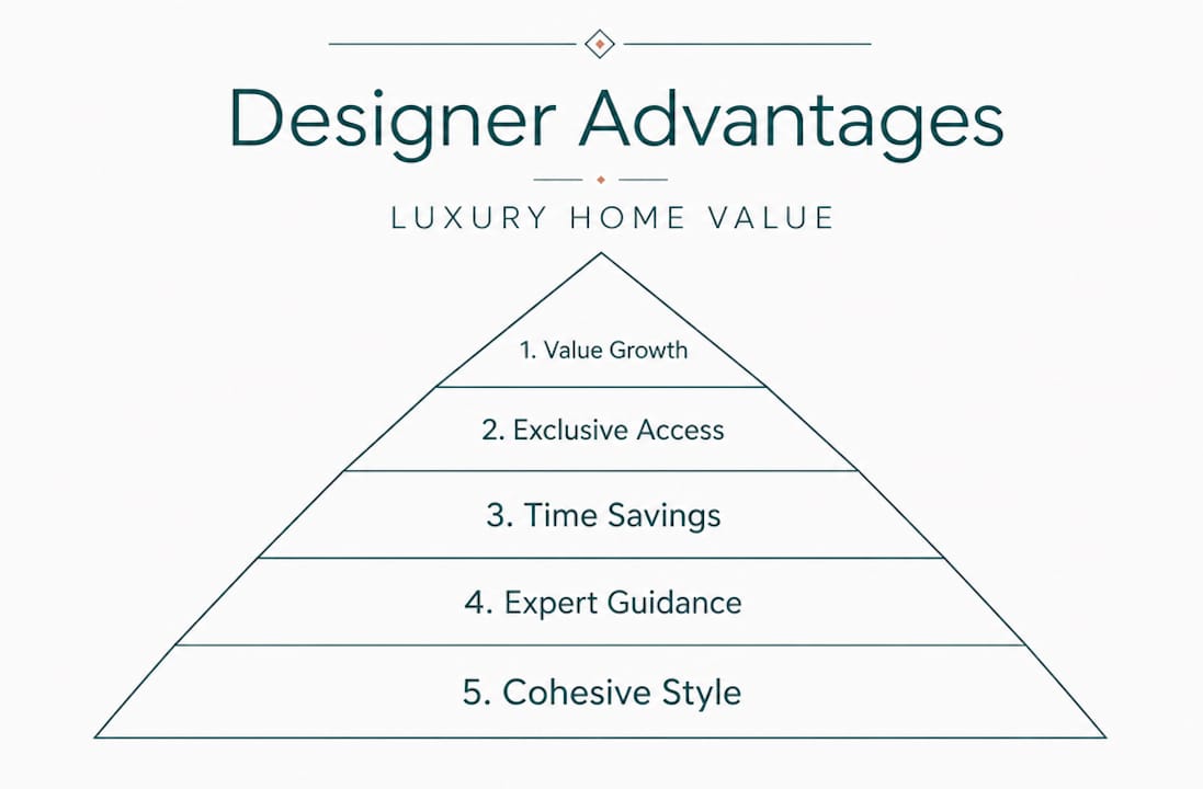 Infographic ranking designer advantages for luxury homes