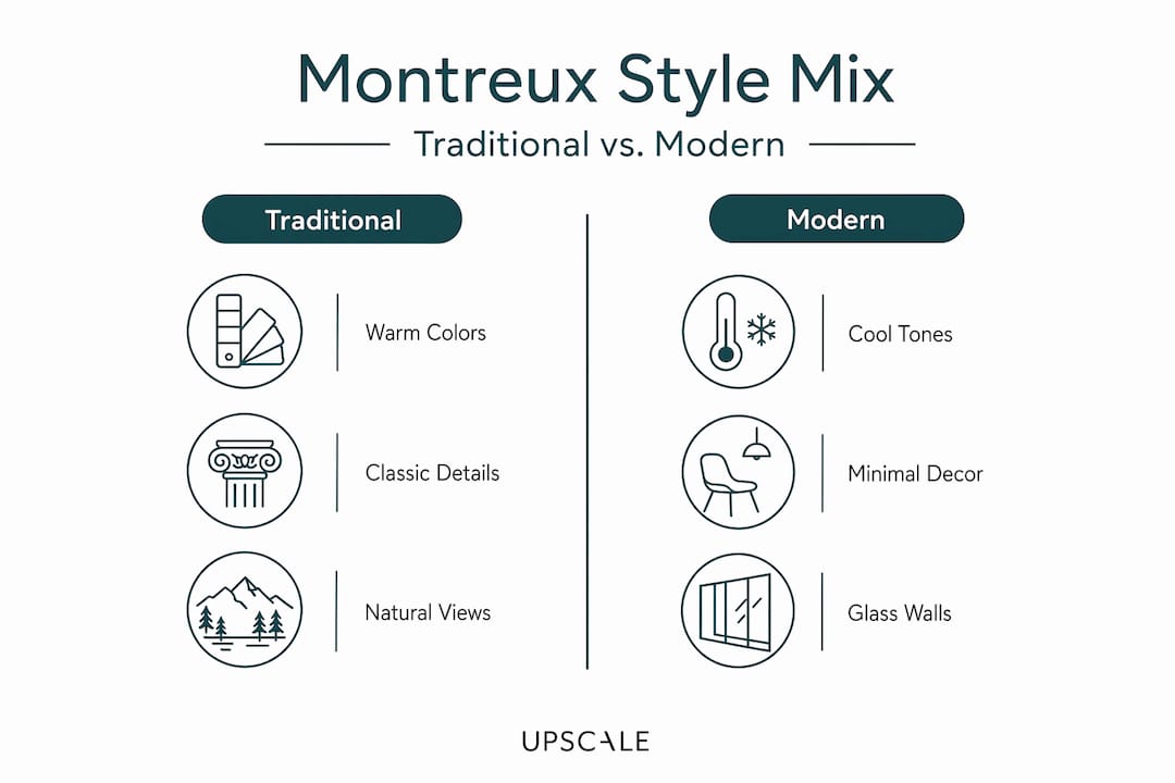 Montreux traditional and modern style comparison