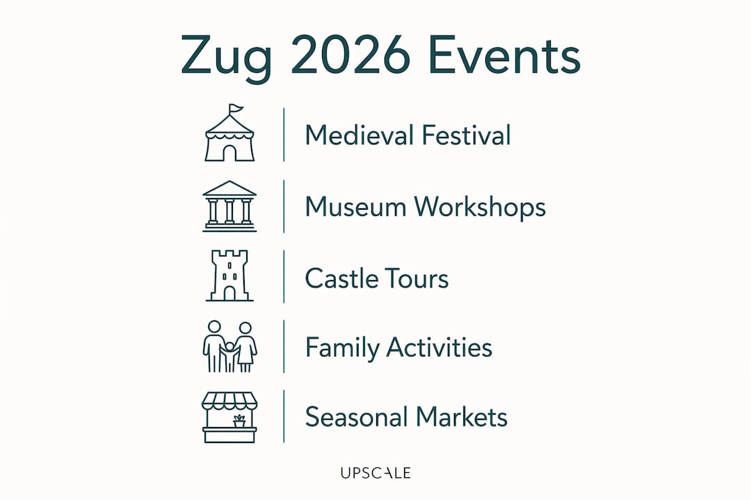 Infographic listing Zug 2026 key cultural events
