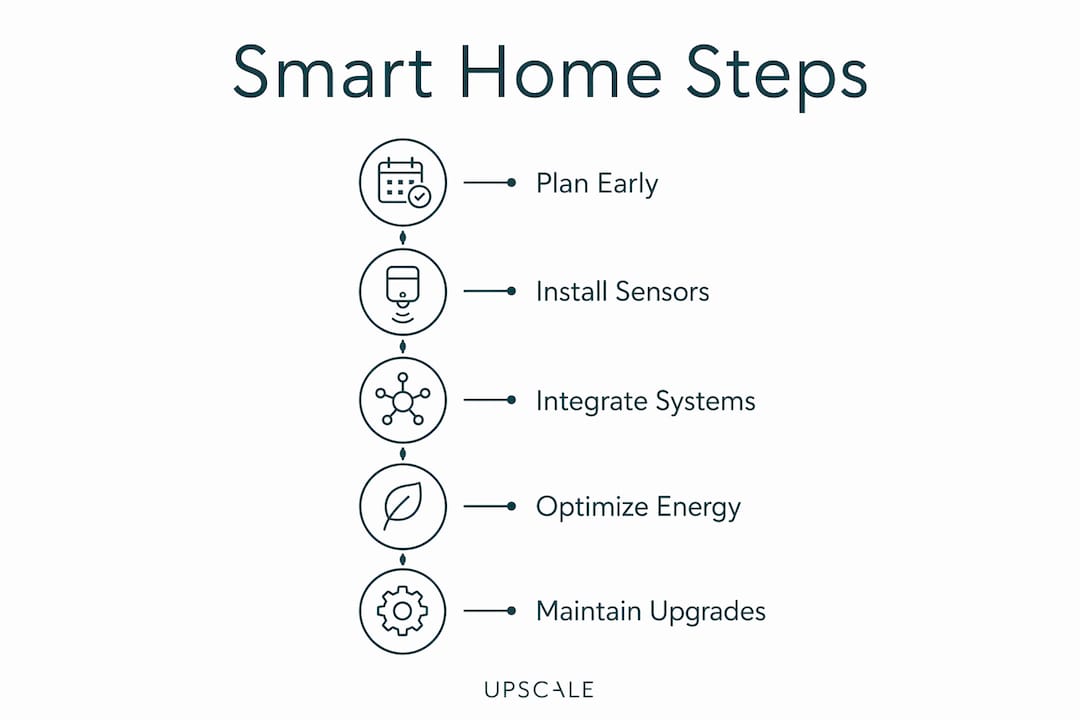 Infographic outlining smart home integration steps