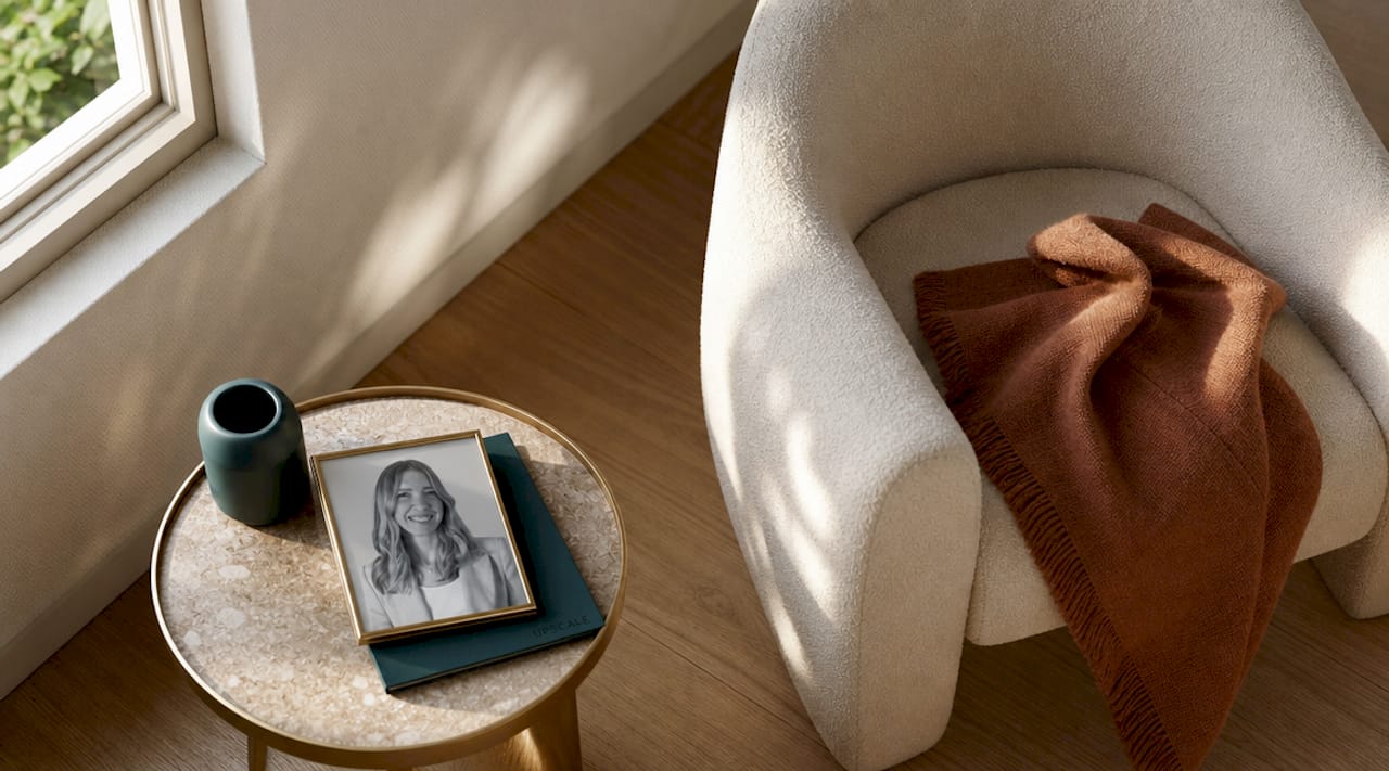 Close-up of natural materials in luxury minimalist interior