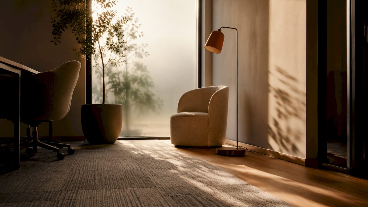 Premium office flooring and lighting details