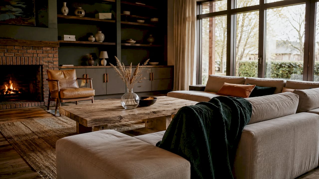 Cozy luxury multipurpose room highlighting warm materials