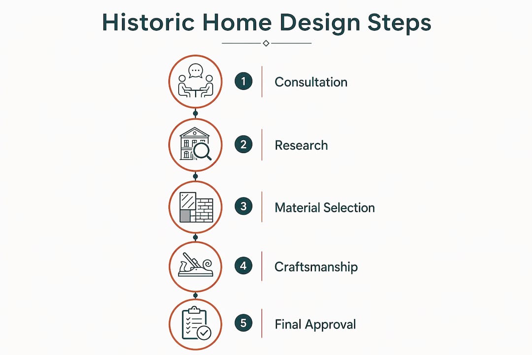 Infographic showing key steps of luxury historic home design