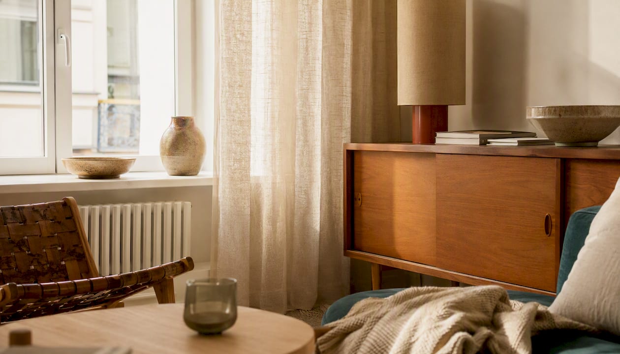 Mid-century Scandinavian modern interior corner