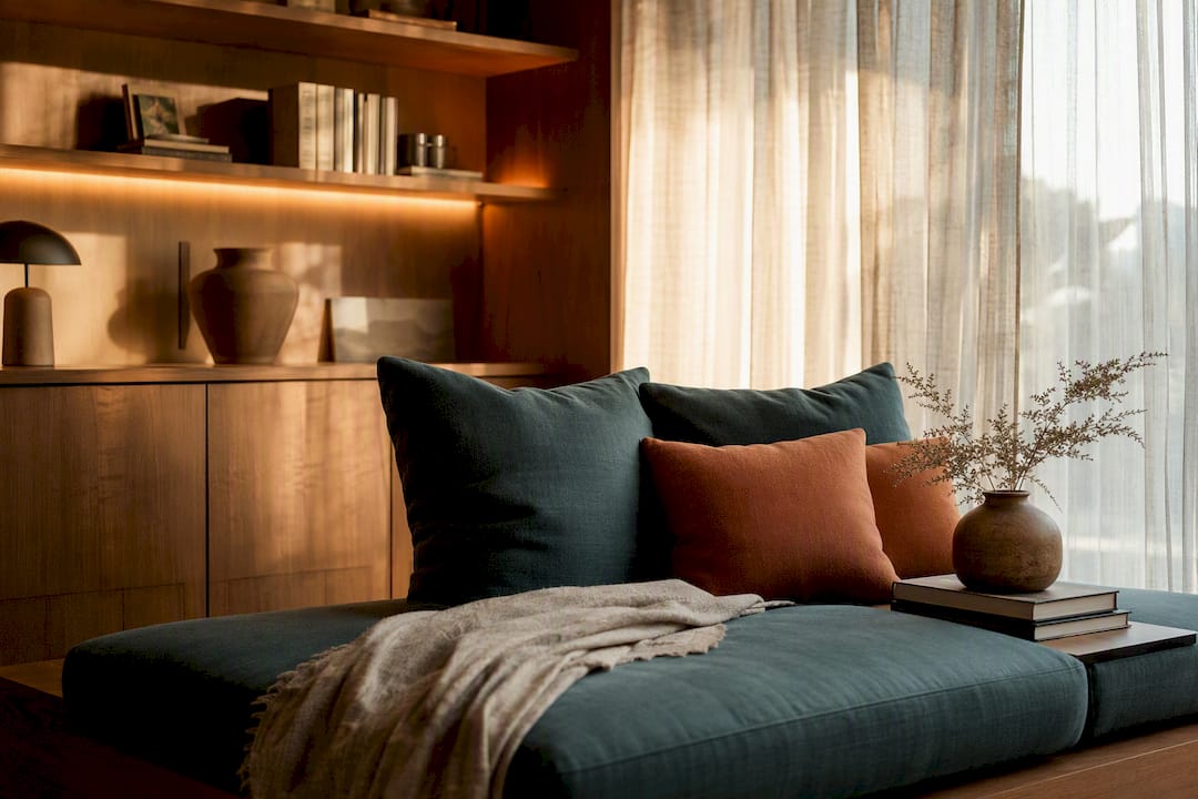 Cozy corner finished bespoke living room