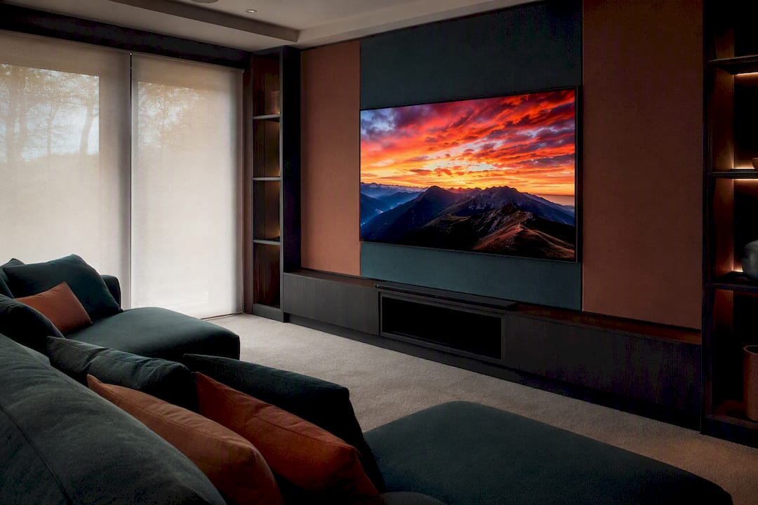 Laser projector and acoustic screen detail