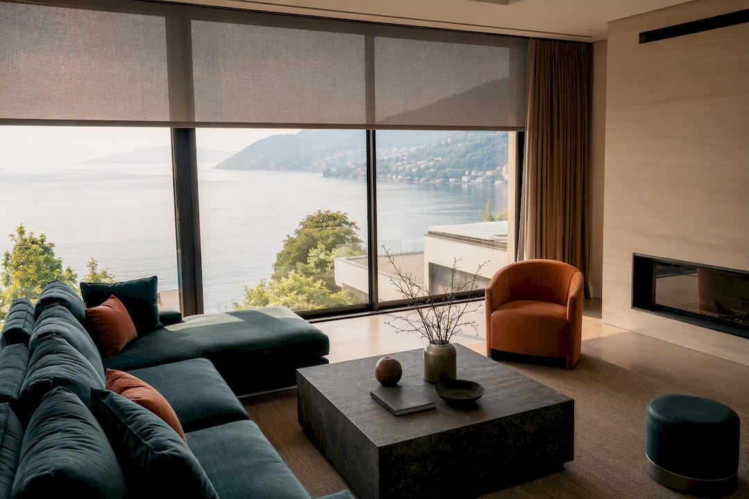 Smart automated window shading in luxury interior