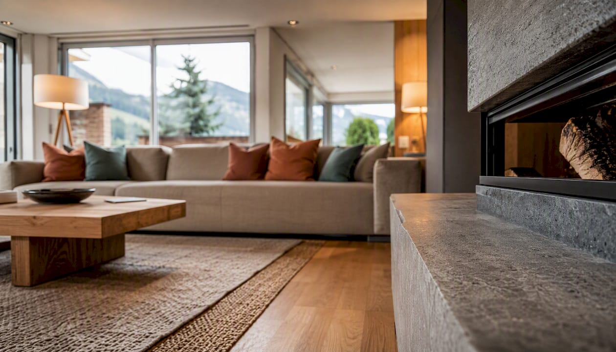 Idées de design pour un salon familial moderne à Oberägeri | Upscale Interiors