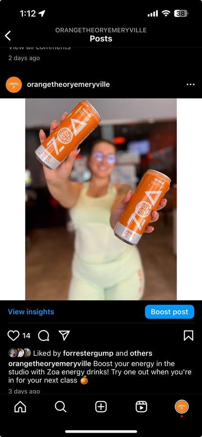 ZOA Energy at Orangetheory Fitness - Solano Albany