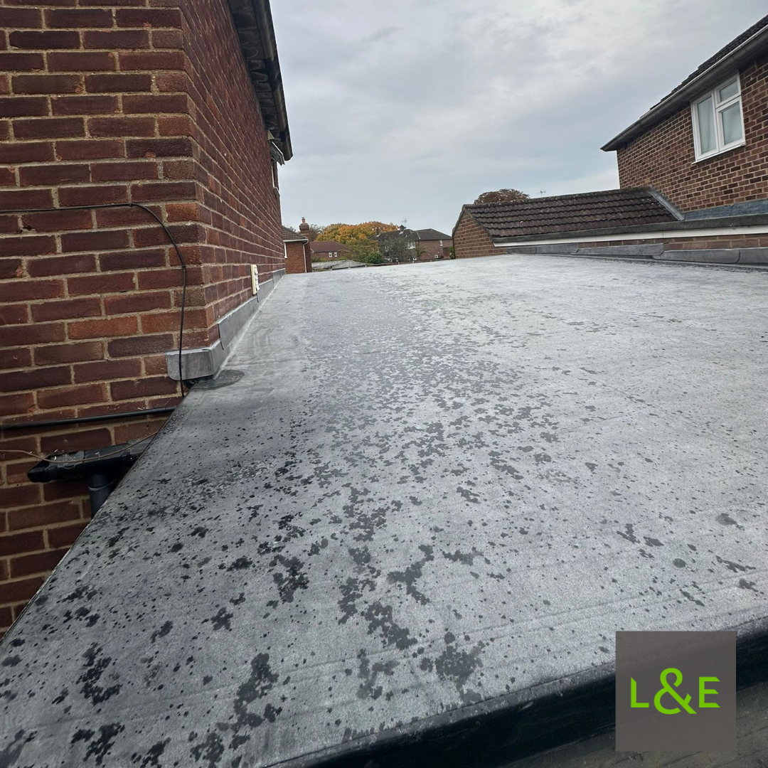 EPDM flat roof system with ventilation installed at a property in Maidenhead, Berkshire