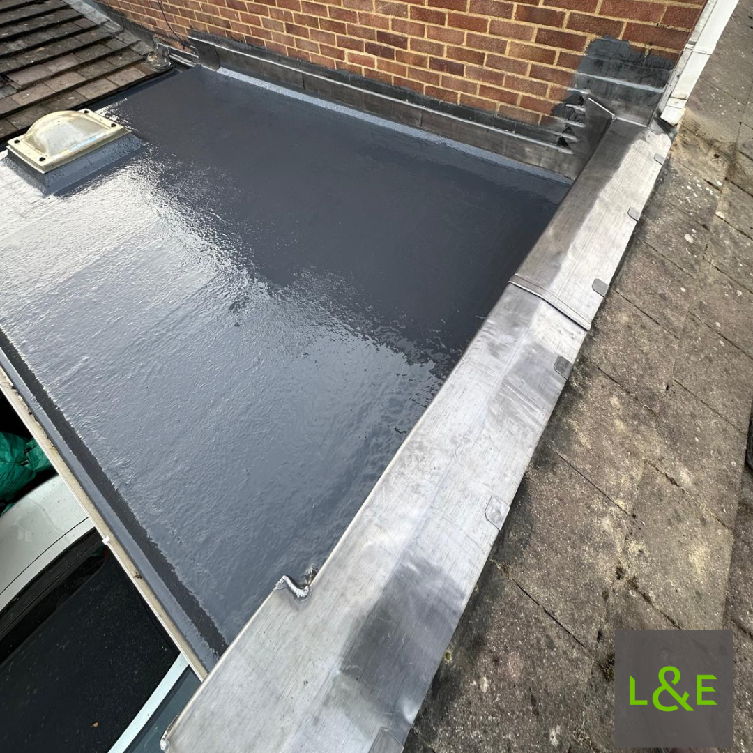 GRP flat roof with lead flashings and lead capping completed in Woodley, Berkshire