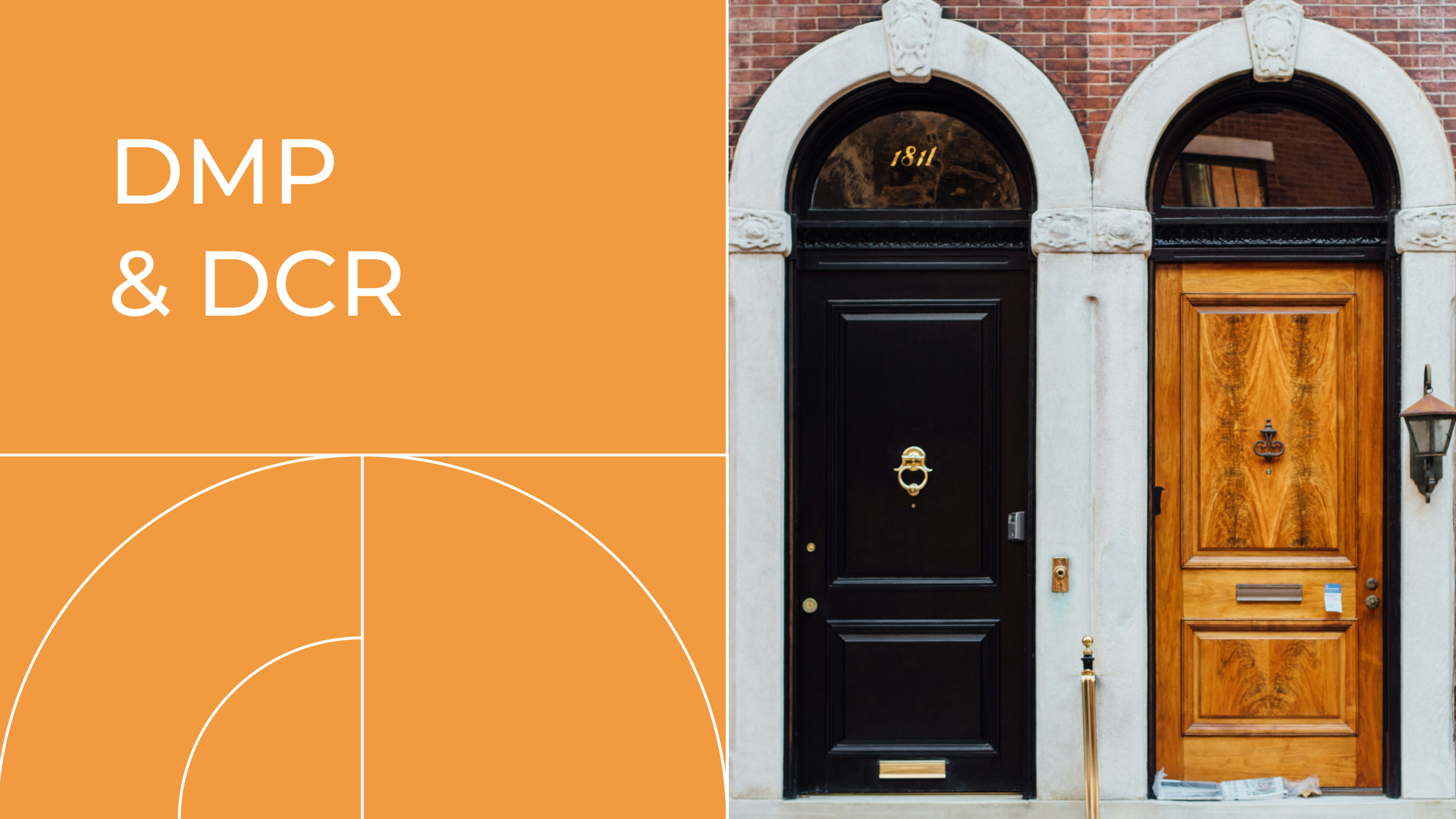 Two similar but different looking doors indicating the similarities but distinct differences between DCRs and DMPs