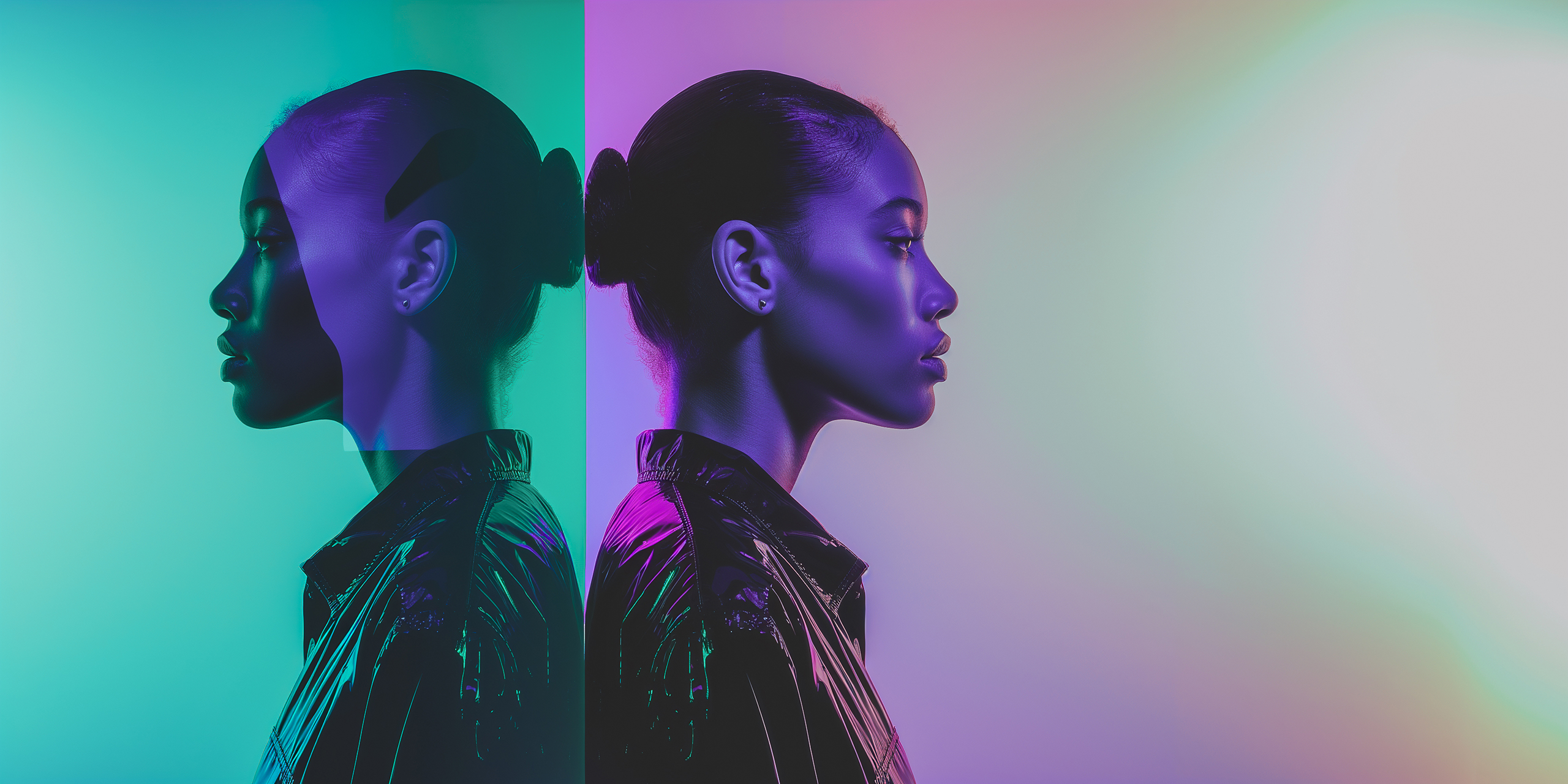 Back-to-back twins representing a lookalike model