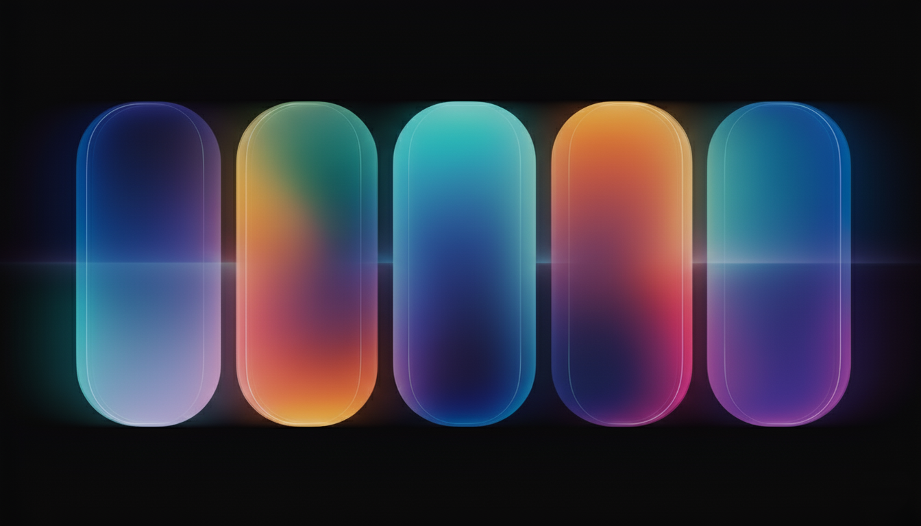 Abstract columns in changing colors