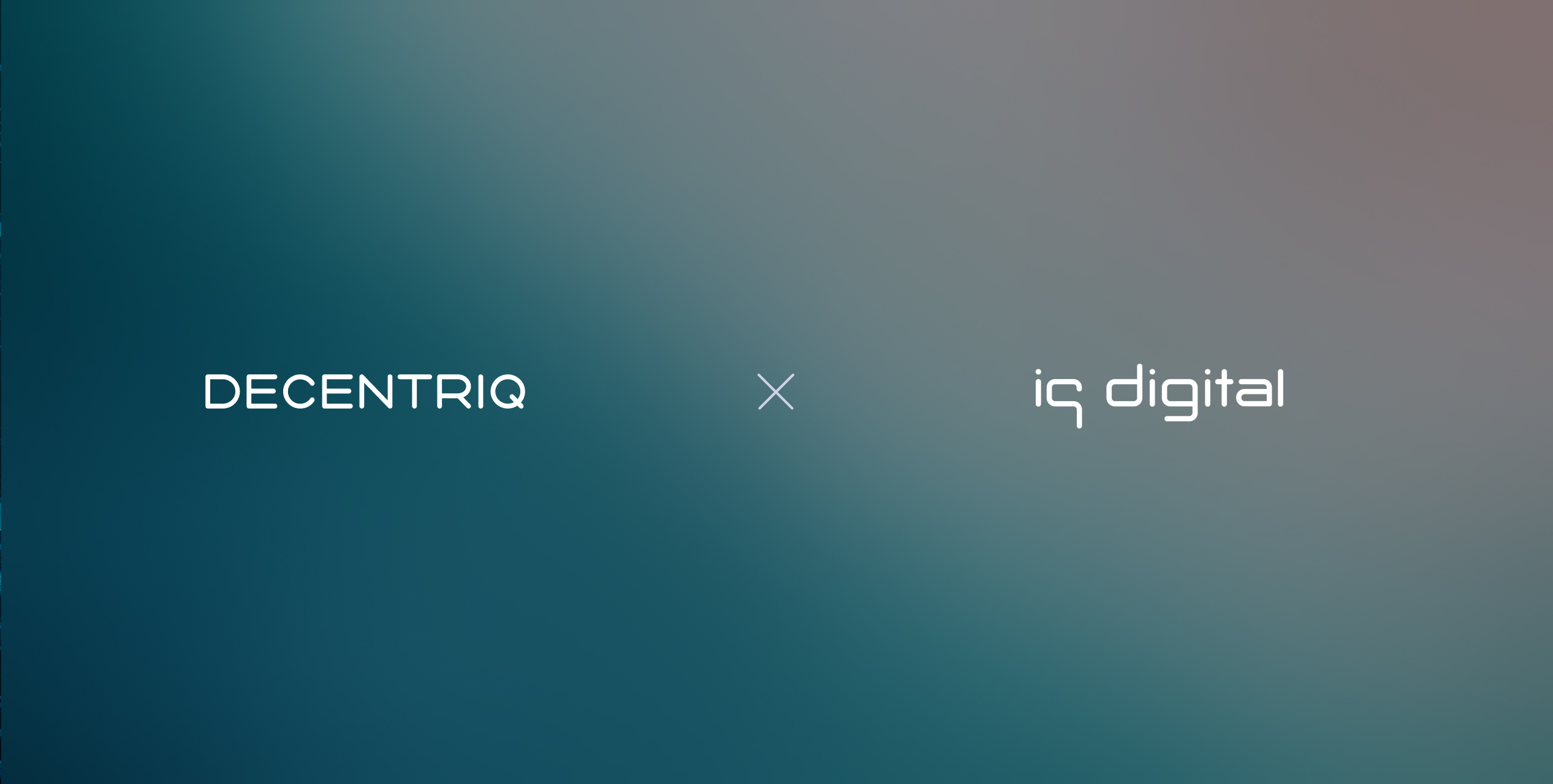 Both company logos on blue and gray background