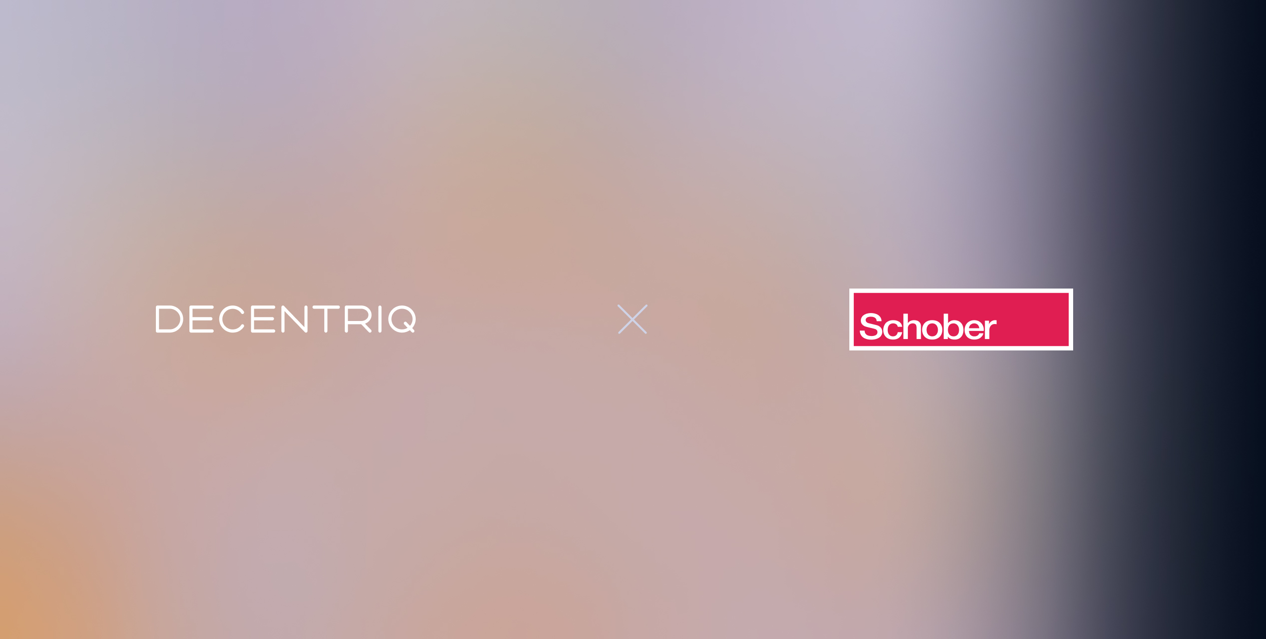Both logos on a gray-blue background