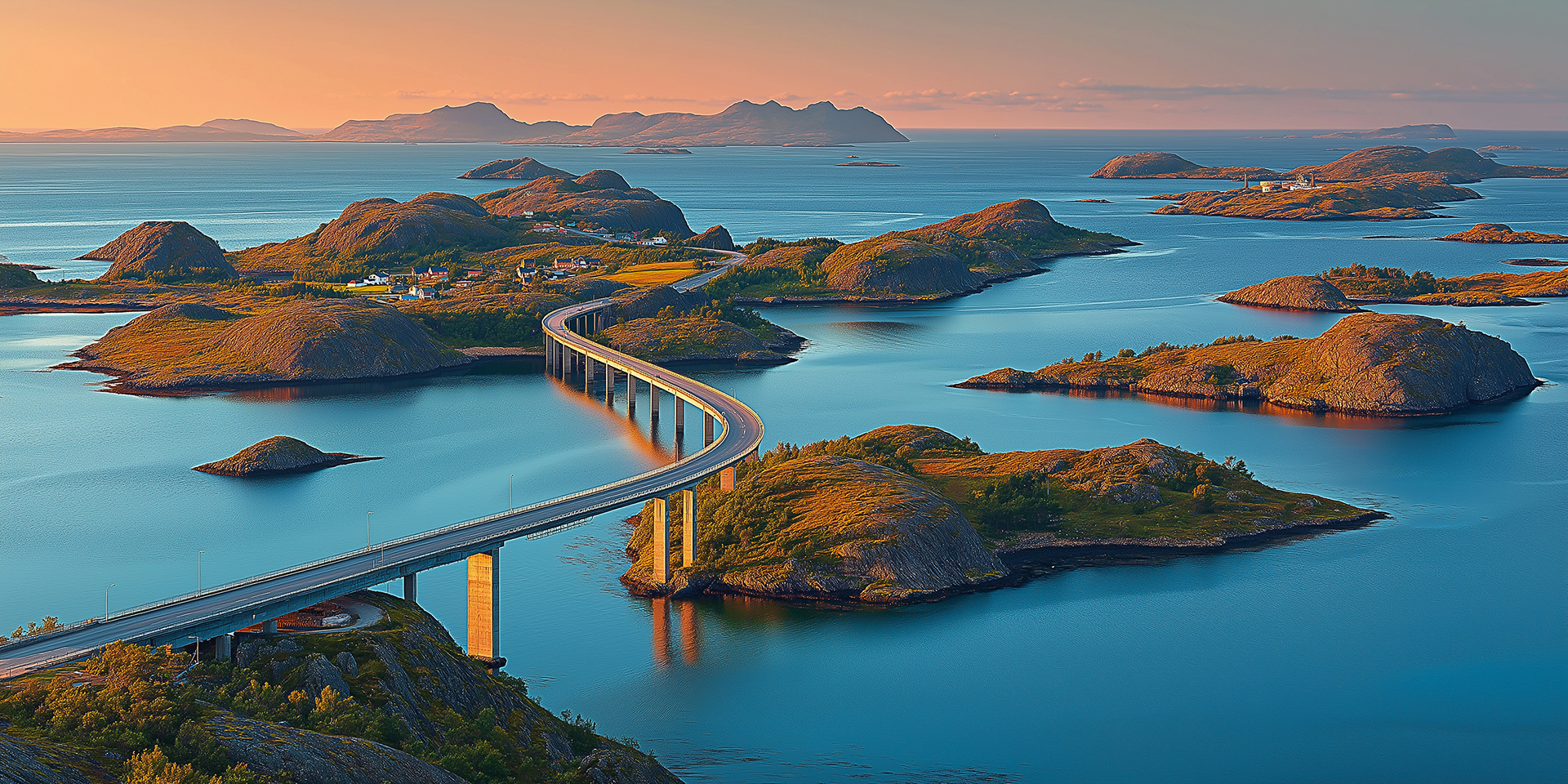 Bridge connecting several islands