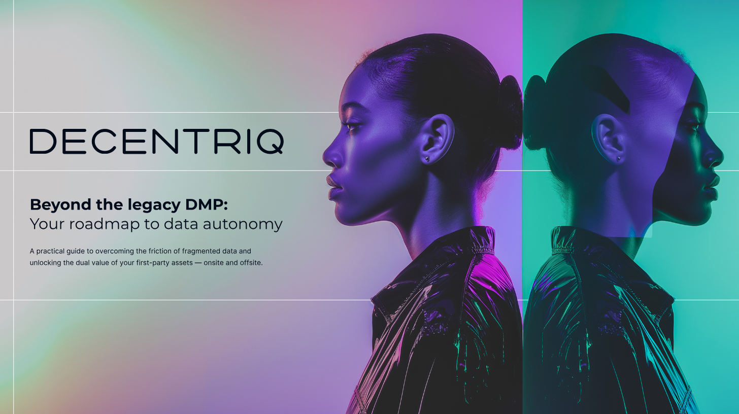 Two similar but different people standing back to back in green and purple background tones