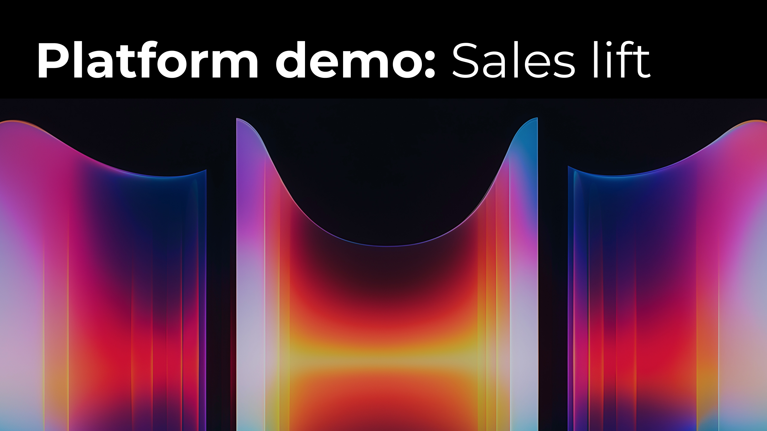 Abstract multicolored visual on lack background with use case name on top