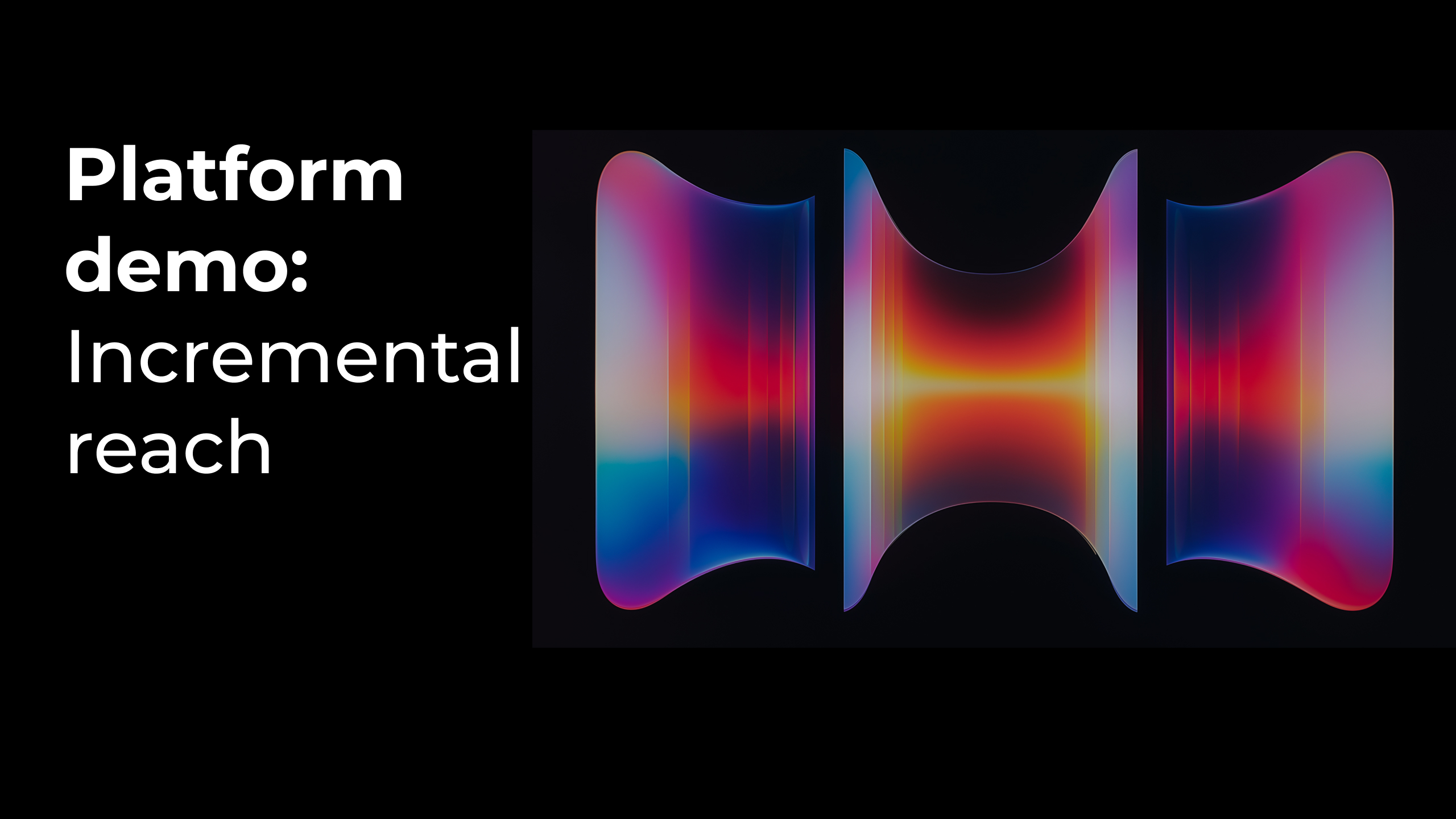 Abstract multicolored visual on black background with use case name on top