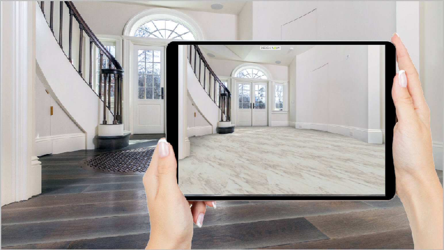 Preview of an Augmented Reality app that enables to try out flooring options