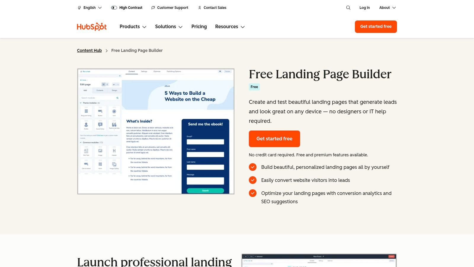 HubSpot's Smart Content feature demonstrating how to create rules for personalized content on a landing page.